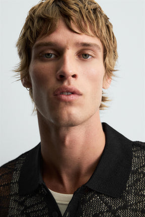 OPENWORK KNIT POLO SHIRT - Image 6