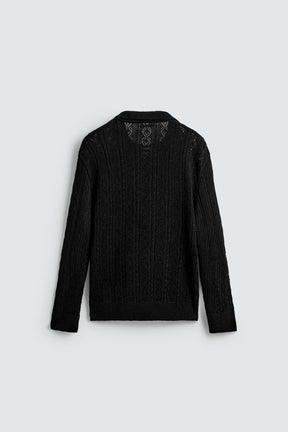 TEXTURED KNIT CORD POLO SHIRT - Image 7
