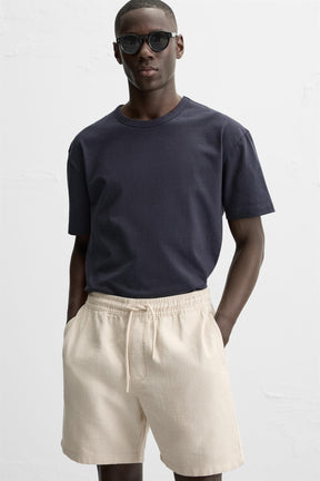 TEXTURED REGULAR FIT BERMUDA SHORTS - Image 5