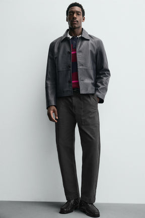 WASHED STRAIGHT-LEG TROUSERS - Image 6