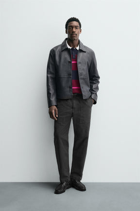 WASHED STRAIGHT-LEG TROUSERS - Image 1