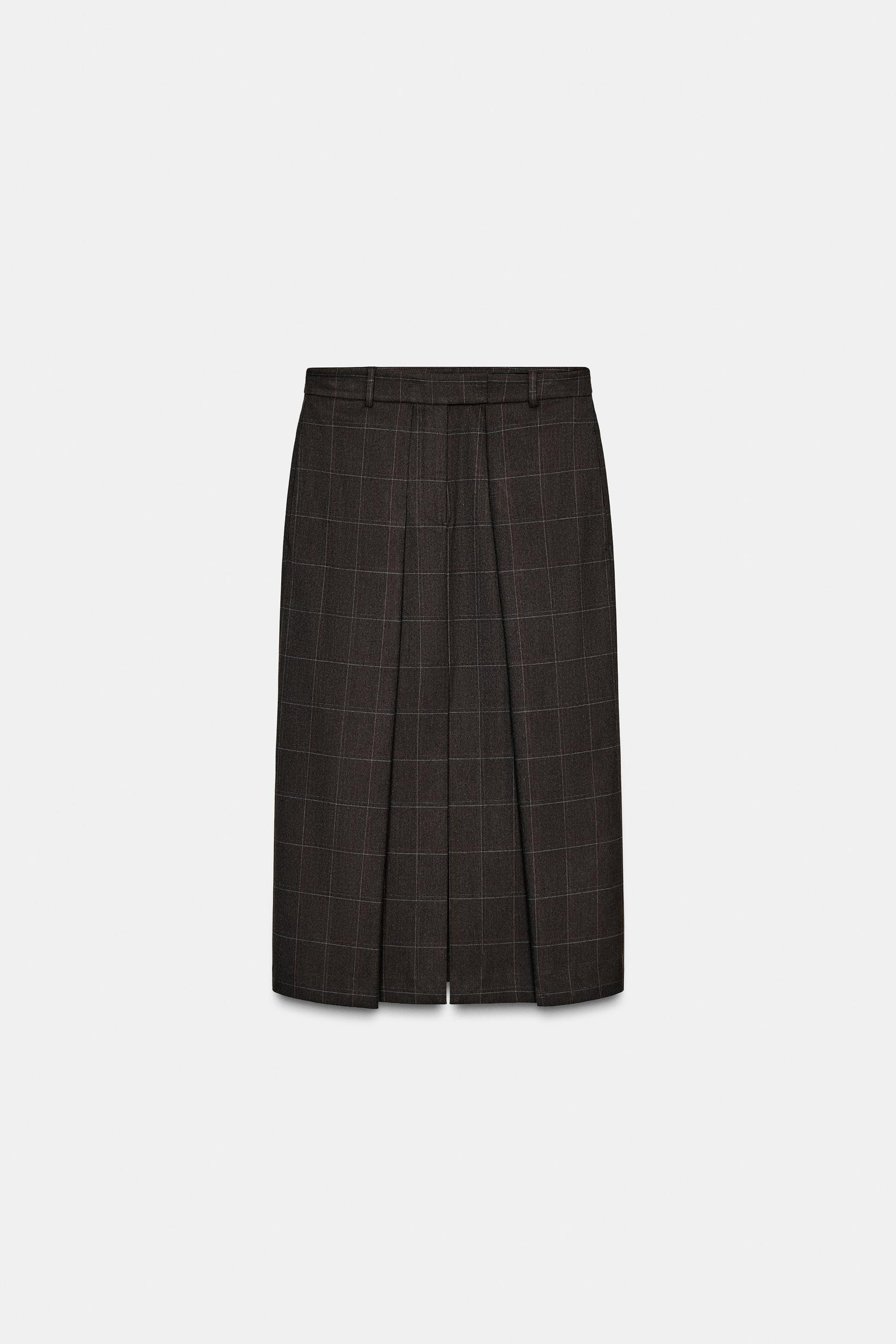 Pleated Check Skirt