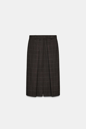 Pleated Check Skirt