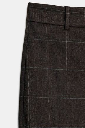 Pleated Check Skirt