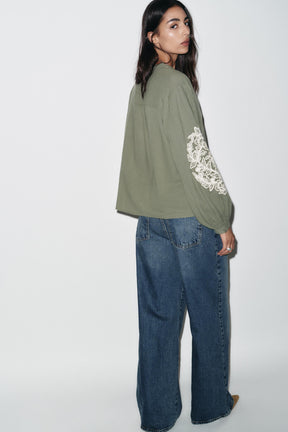 EMBROIDERED COTTON BLOUSE