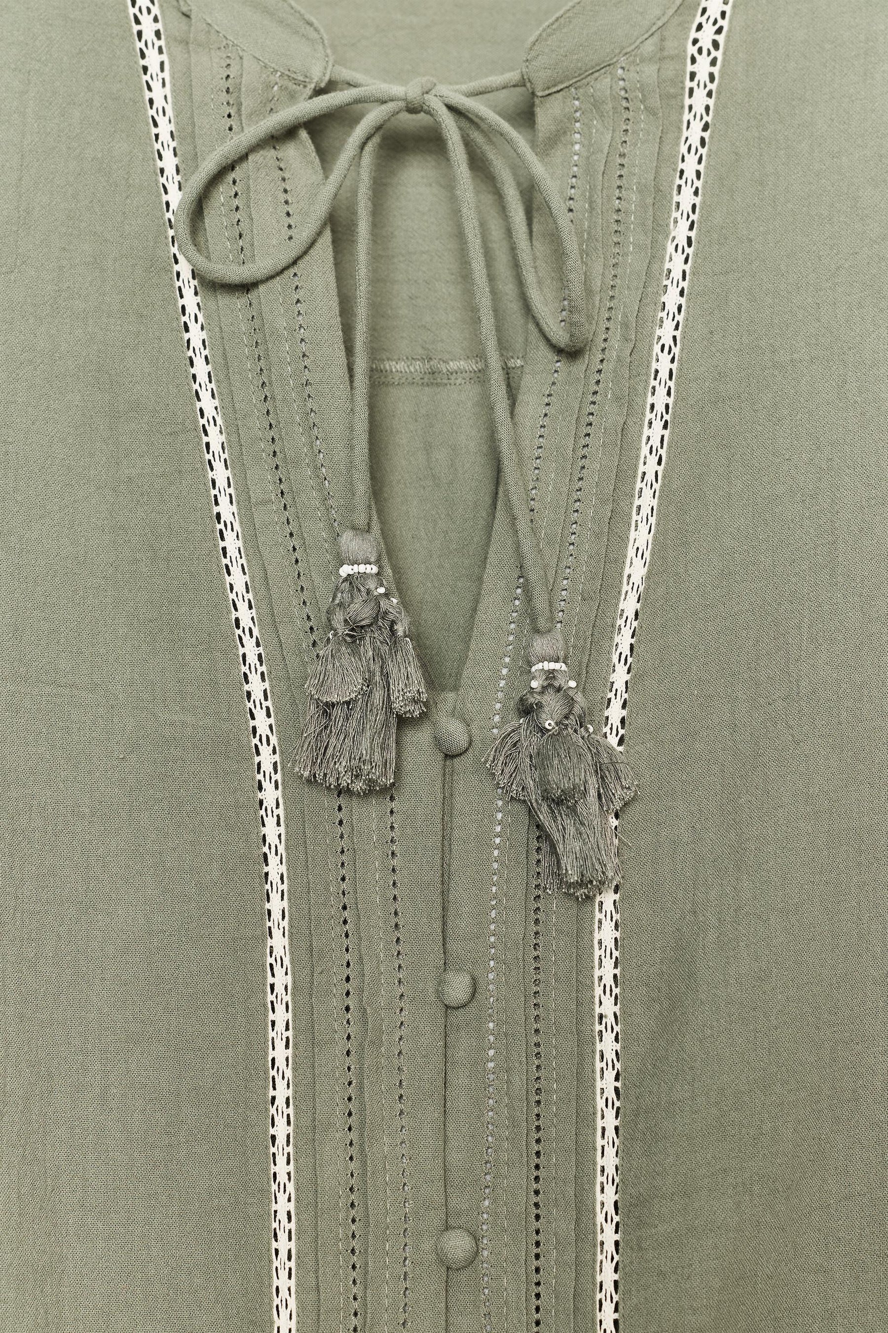 EMBROIDERED COTTON BLOUSE