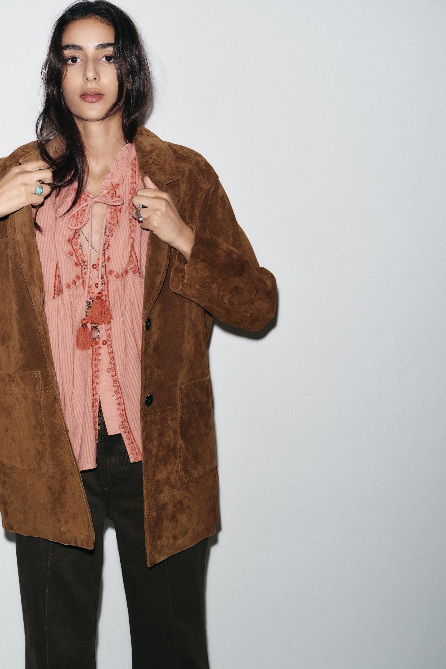 Embroidered Contrast Blouse