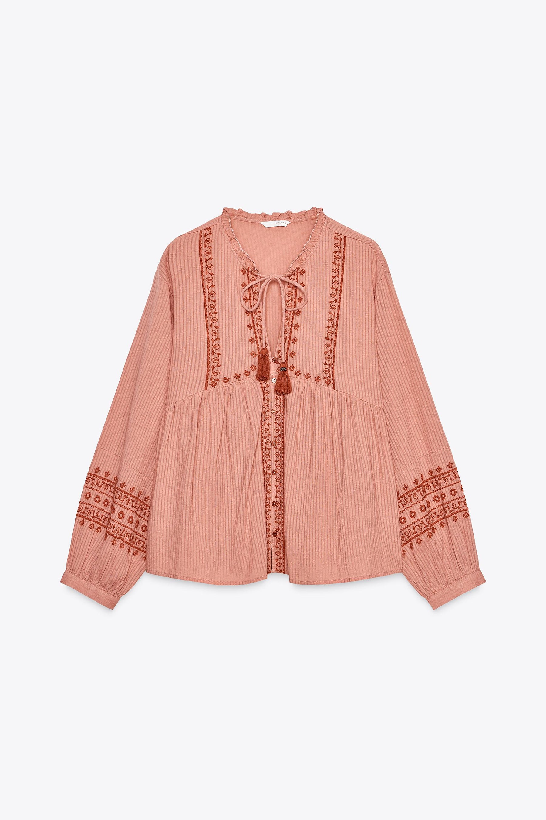 Embroidered Contrast Blouse