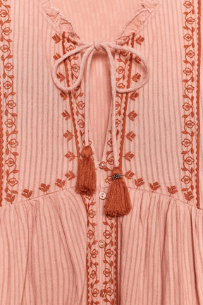 Embroidered Contrast Blouse