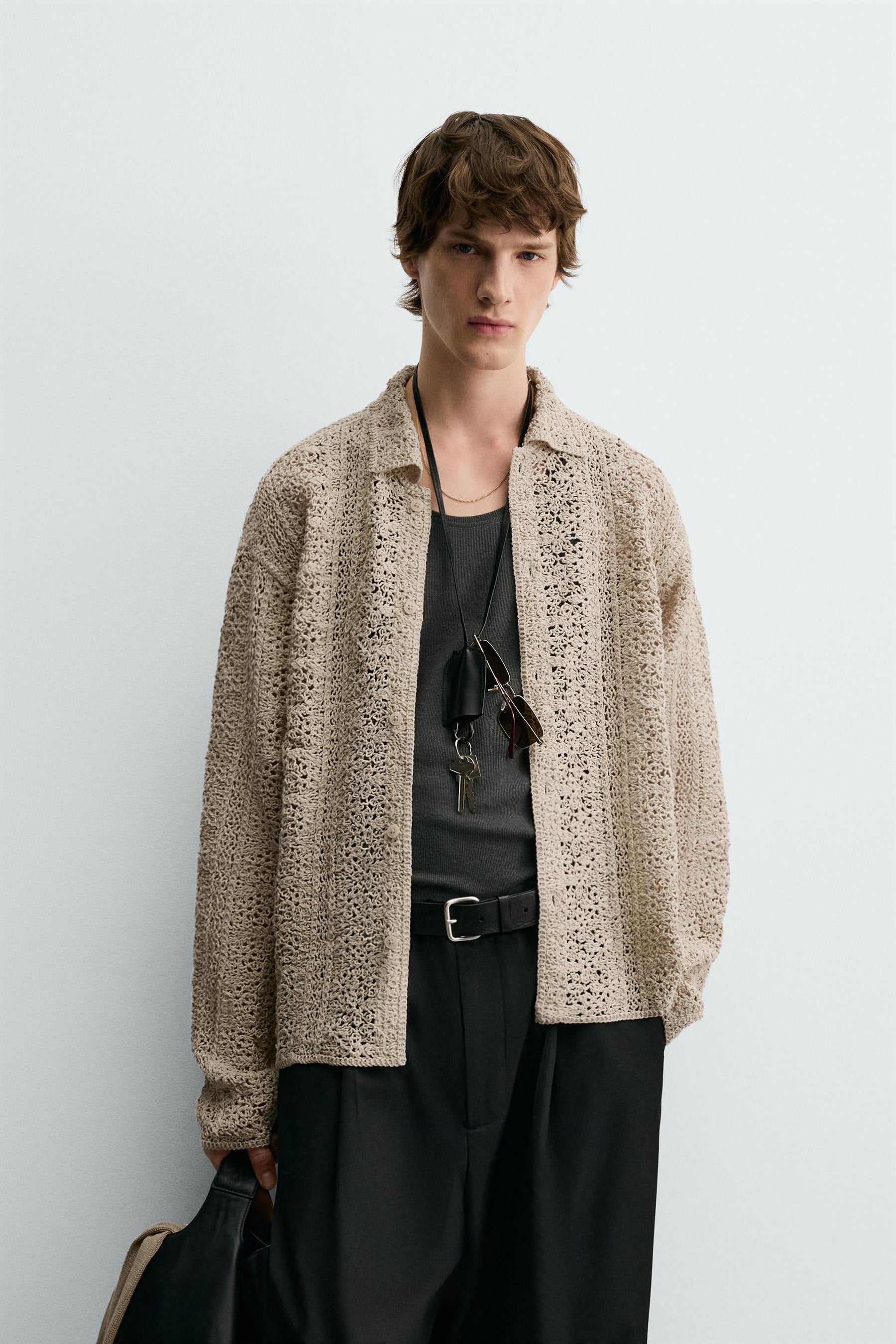 CROCHET TEXTURED OVERSHIRT - Image 2