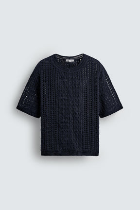 CROCHET TEXTURED T-SHIRT - Image 6