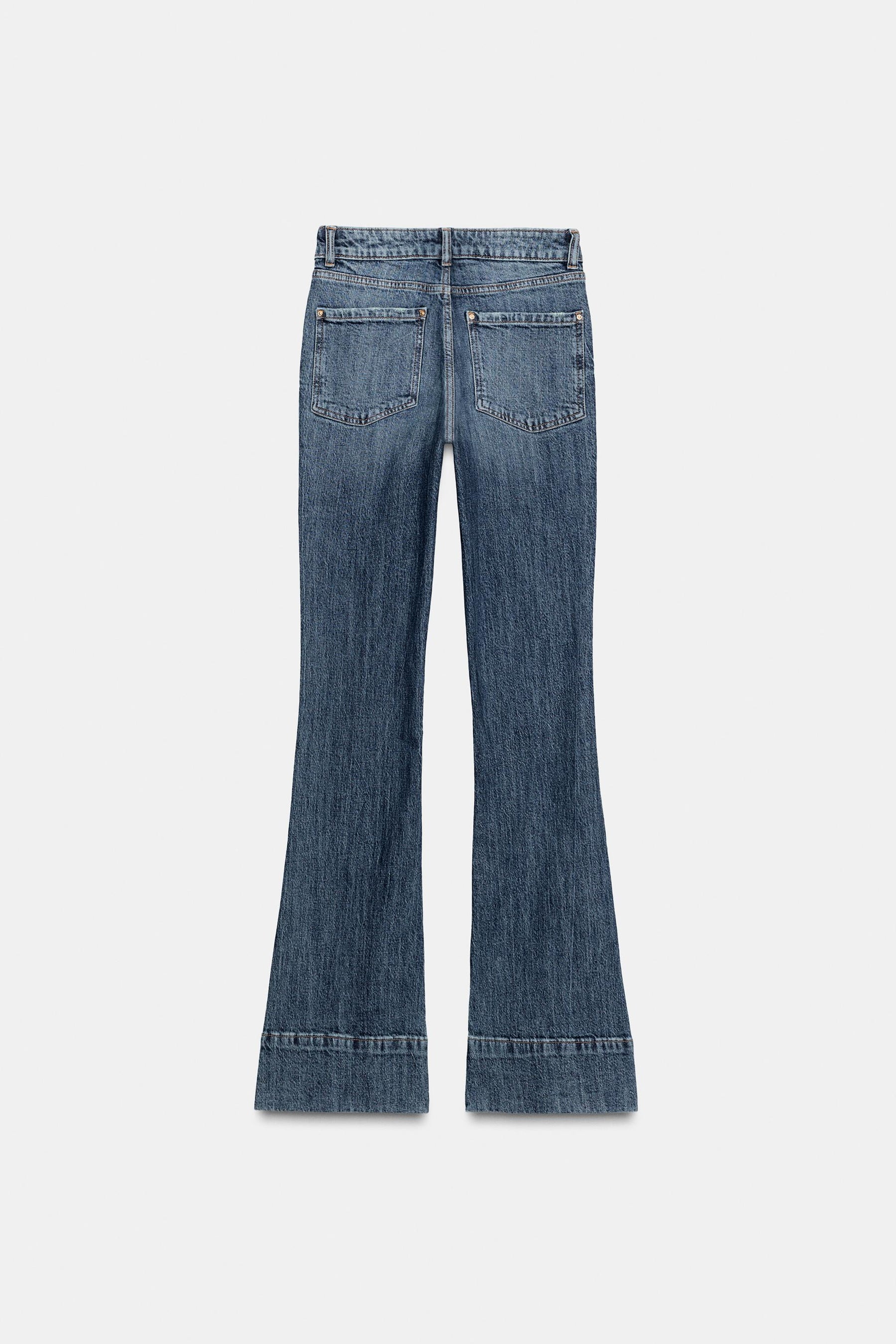 Flare seam mid-waist jeans
