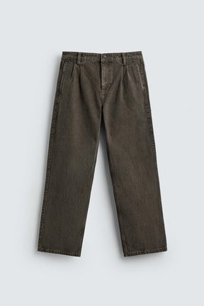STRAIGHT FIT PLEATED JEANS - Image 7