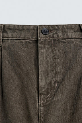 STRAIGHT FIT PLEATED JEANS - Image 8