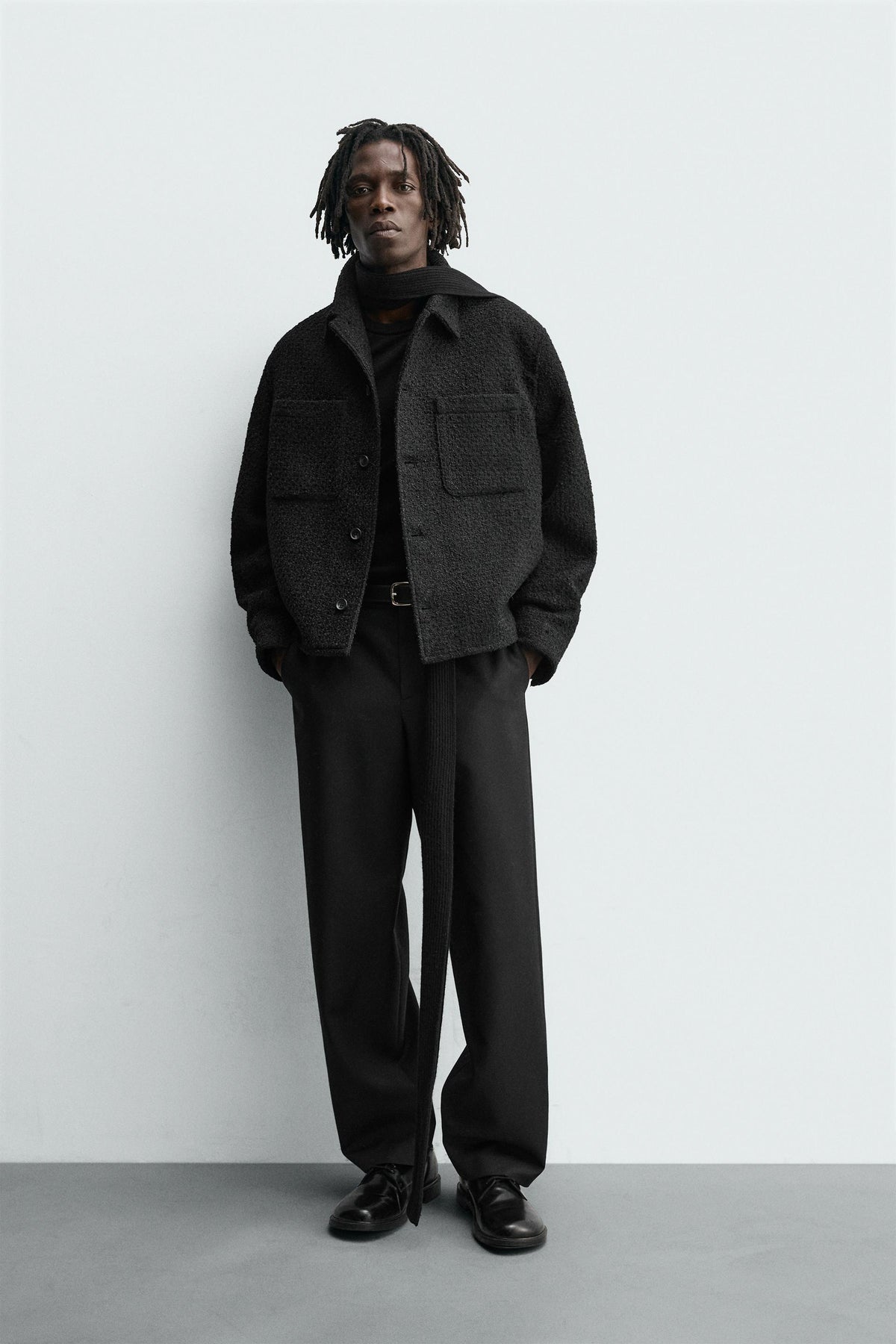 TEXTURED OVERSHIRT WITH POCKETS - Image 1