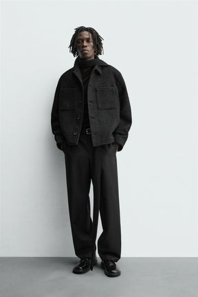 TEXTURED OVERSHIRT WITH POCKETS - Image 1