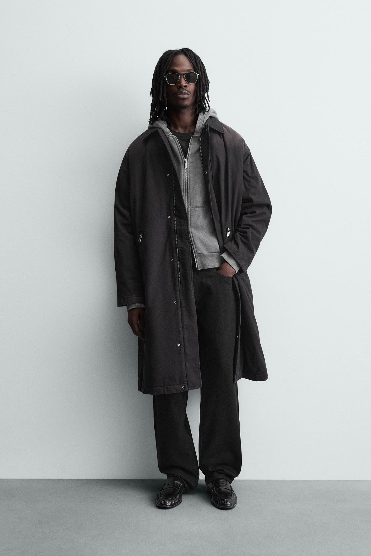 FADED DENIM COAT - Image 1