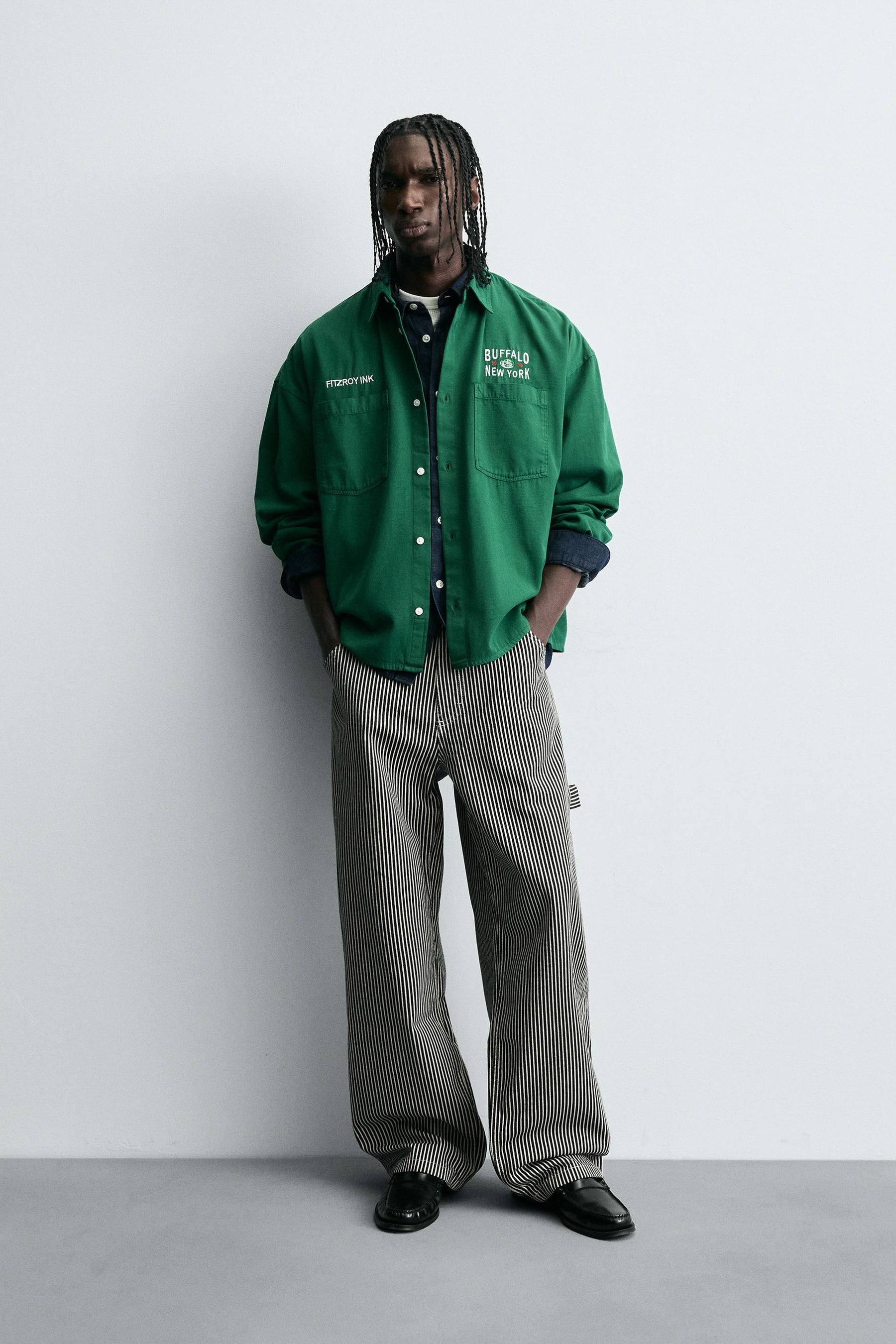 CONTRAST EMBROIDERY SHIRT - Image 1