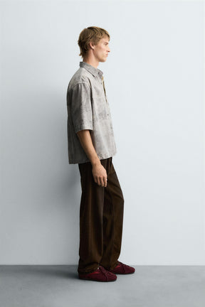 RELAXED FIT ABSTRACT PRINT SHIRT - Image 4