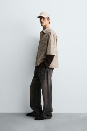 RELAXED FIT ABSTRACT PRINT SHIRT - Image 4