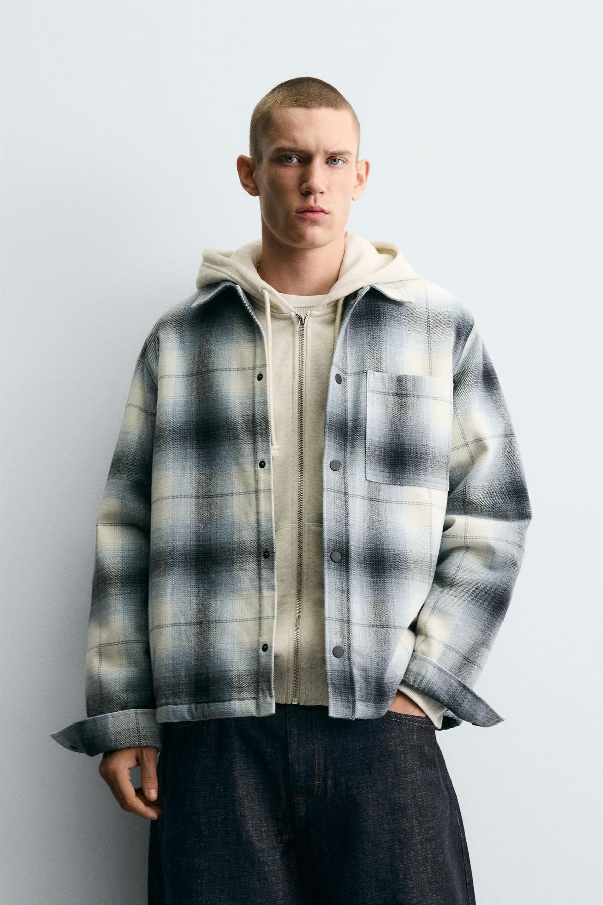CONTRAST CHECK OVERSHIRT - Image 2