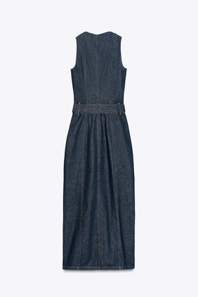 Z1975 DENIM DRESS WITH BELT - Image 2