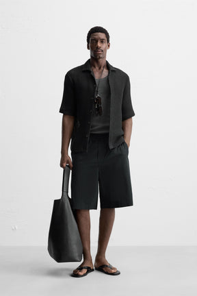 RELAXED FIT COTTON BERMUDA SHORTS - Image 1