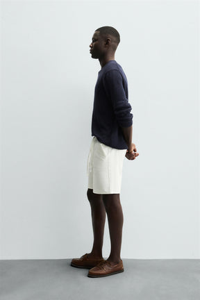 TEXTURED COMFORT BERMUDA SHORTS - Image 4