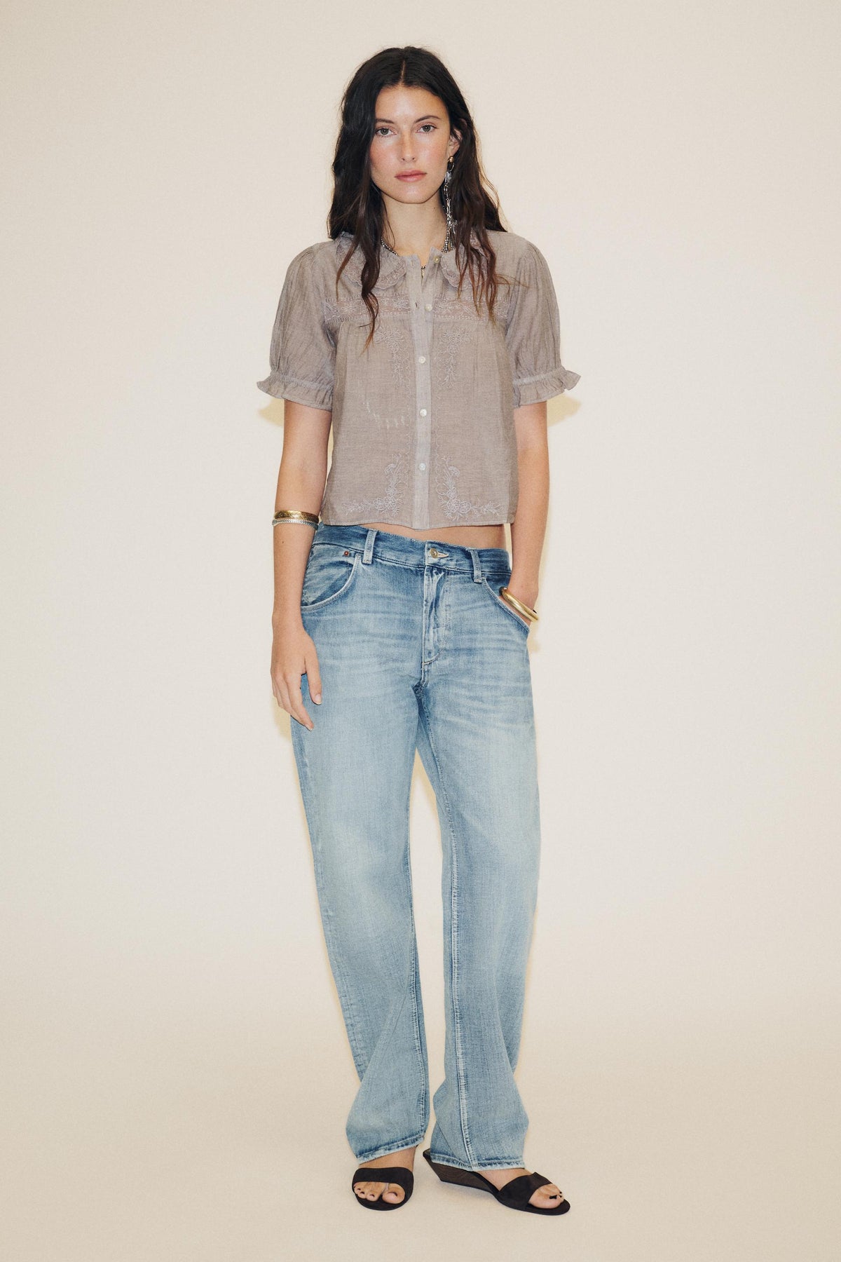 Embroidered Peter Pan Shirt