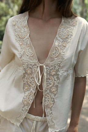 EMBROIDERED BEADED TOP