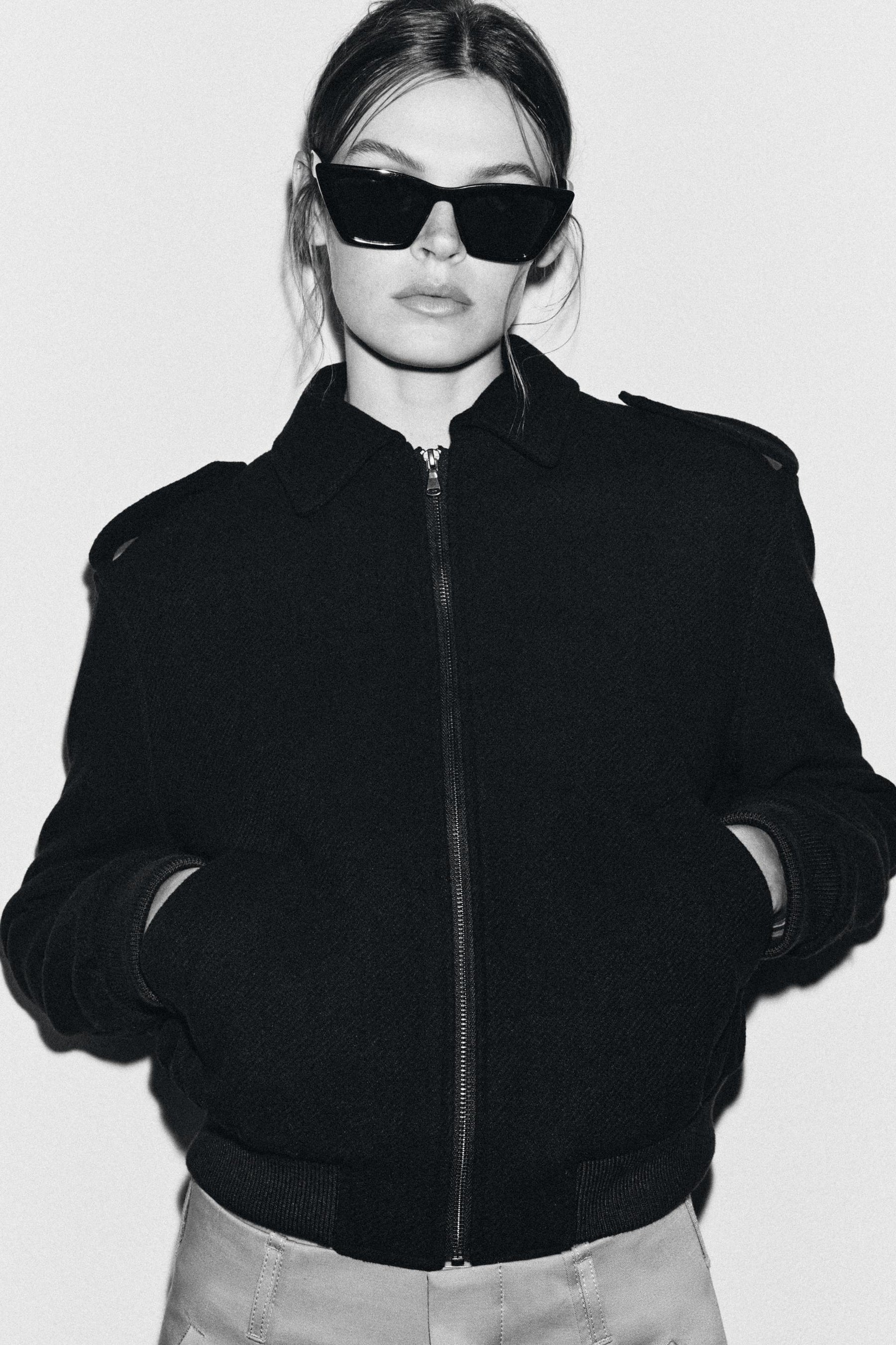 Wool Blend Bomber Jacket