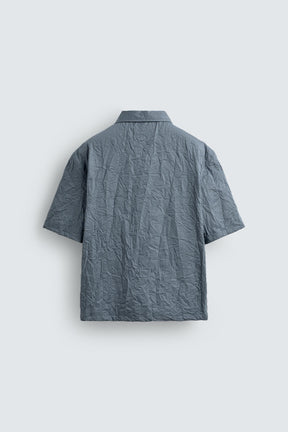 CREASED-EFFECT ZIP-UP SHIRT - Image 8