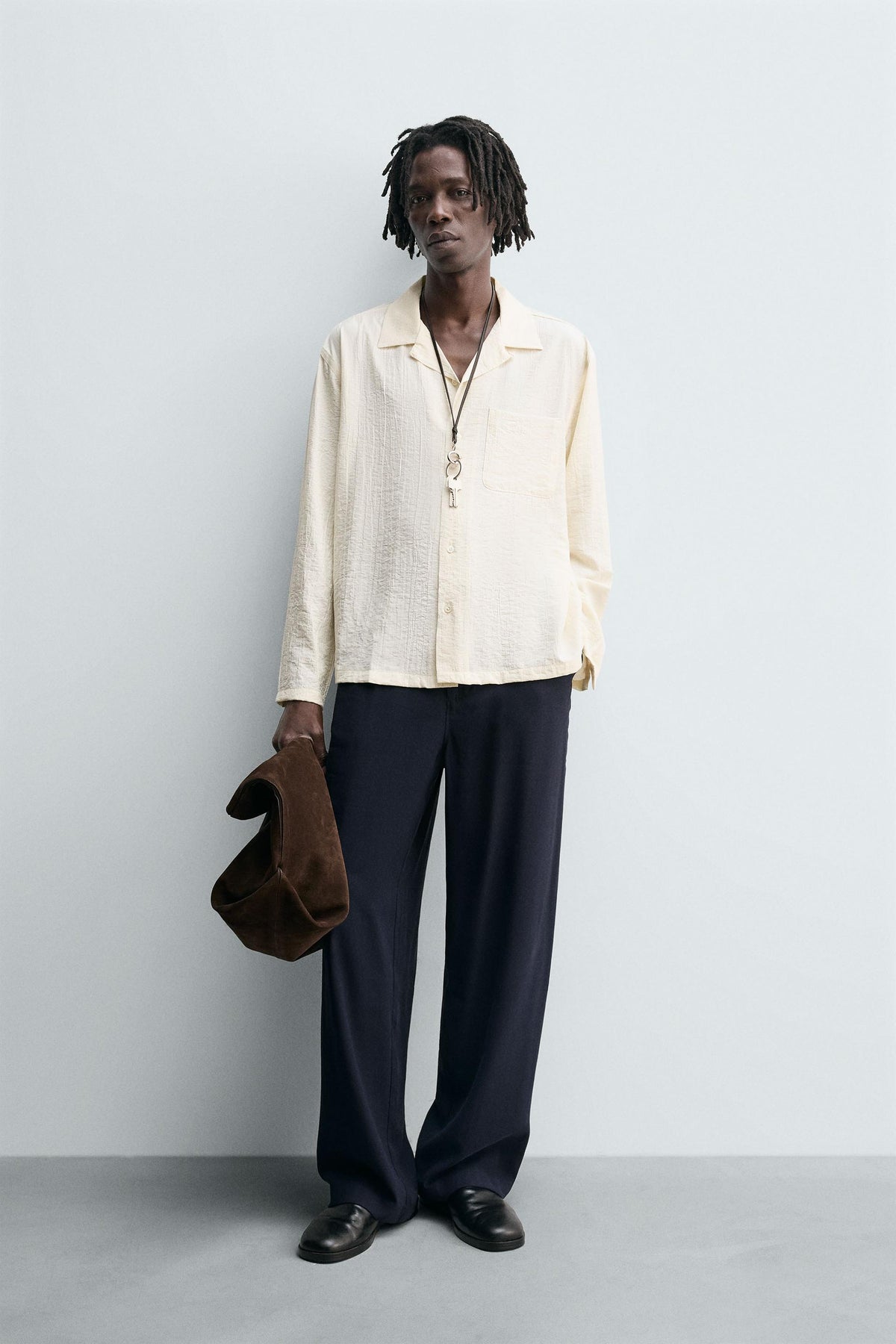 CREASED-EFFECT FLOWING SHIRT - Image 1