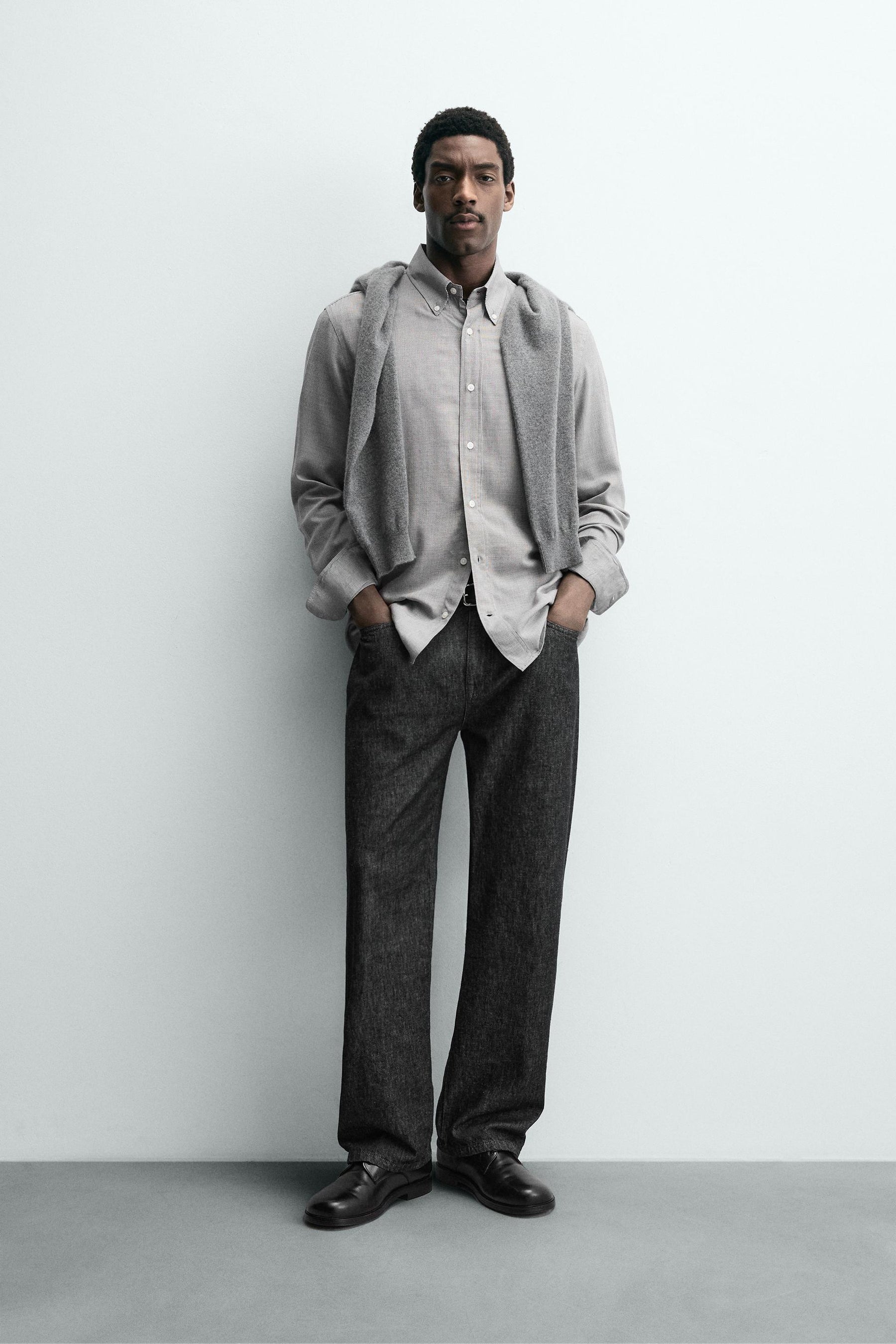 VISCOSE-WOOL BLEND CHECK SHIRT - Image 1