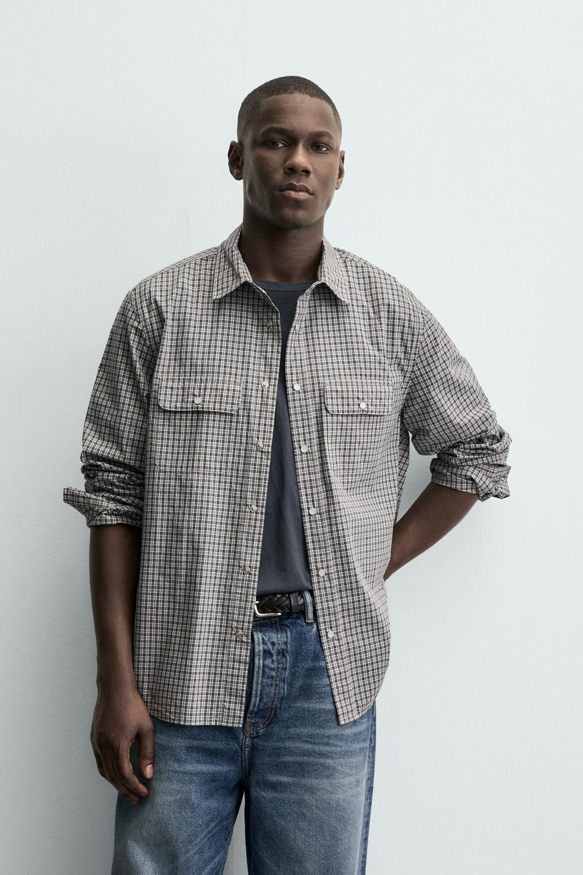 CHECK SHIRT WITH POCKETS - Image 2