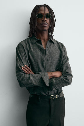 FLUID FLORAL JACQUARD SHIRT - Image 5