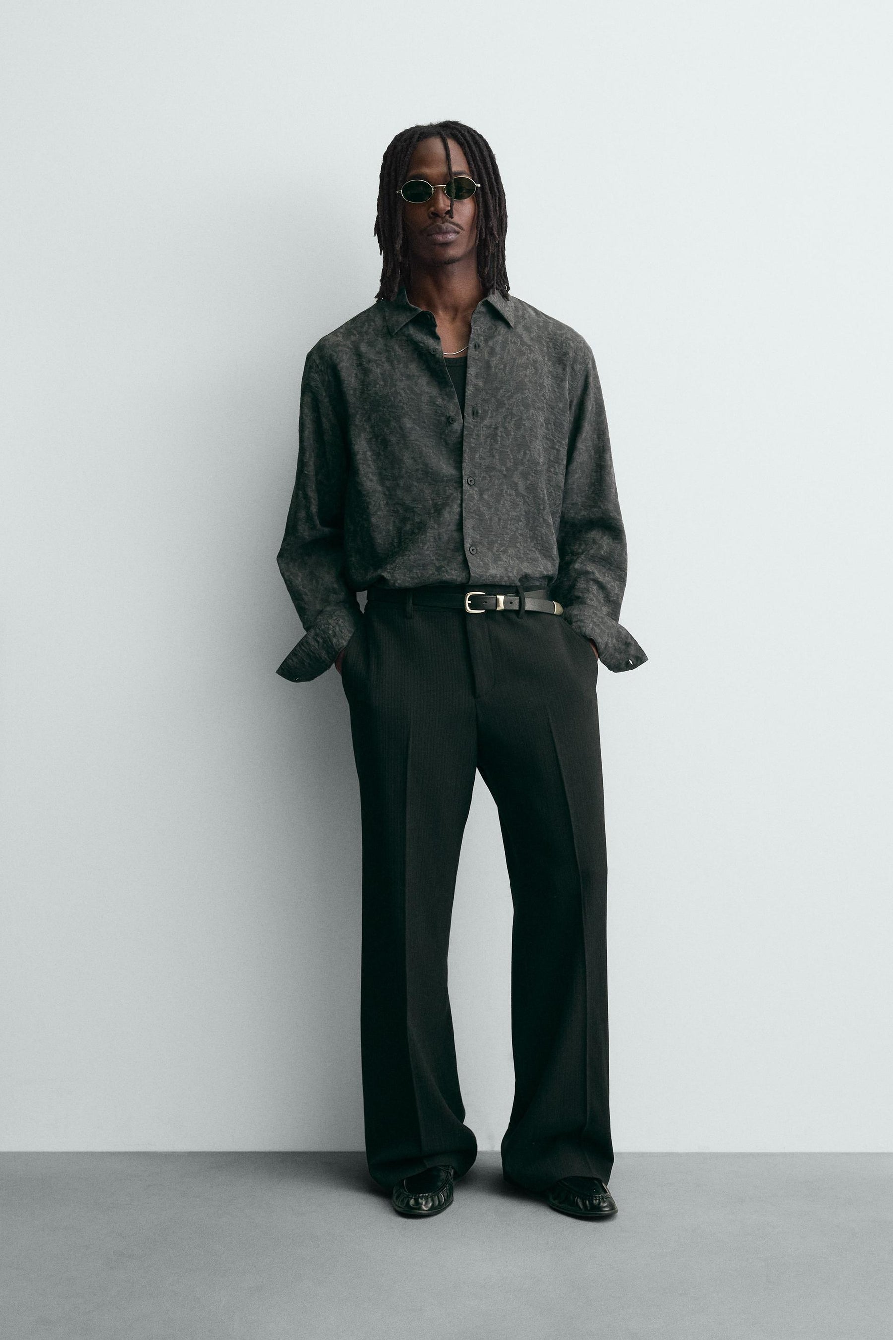 FLUID FLORAL JACQUARD SHIRT - Image 1