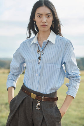 Striped Shirt with Contrast