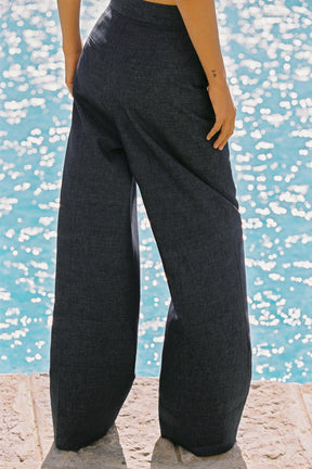 Linen Wide-Leg Trousers