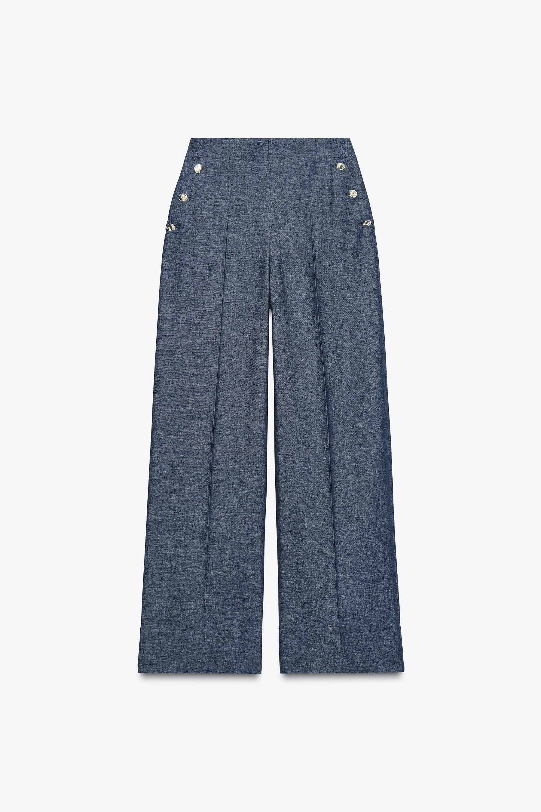 Linen Wide-Leg Trousers