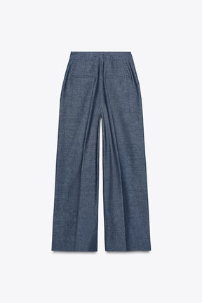 Linen Wide-Leg Trousers