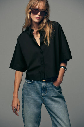Poplin Wide-Sleeve Shirt