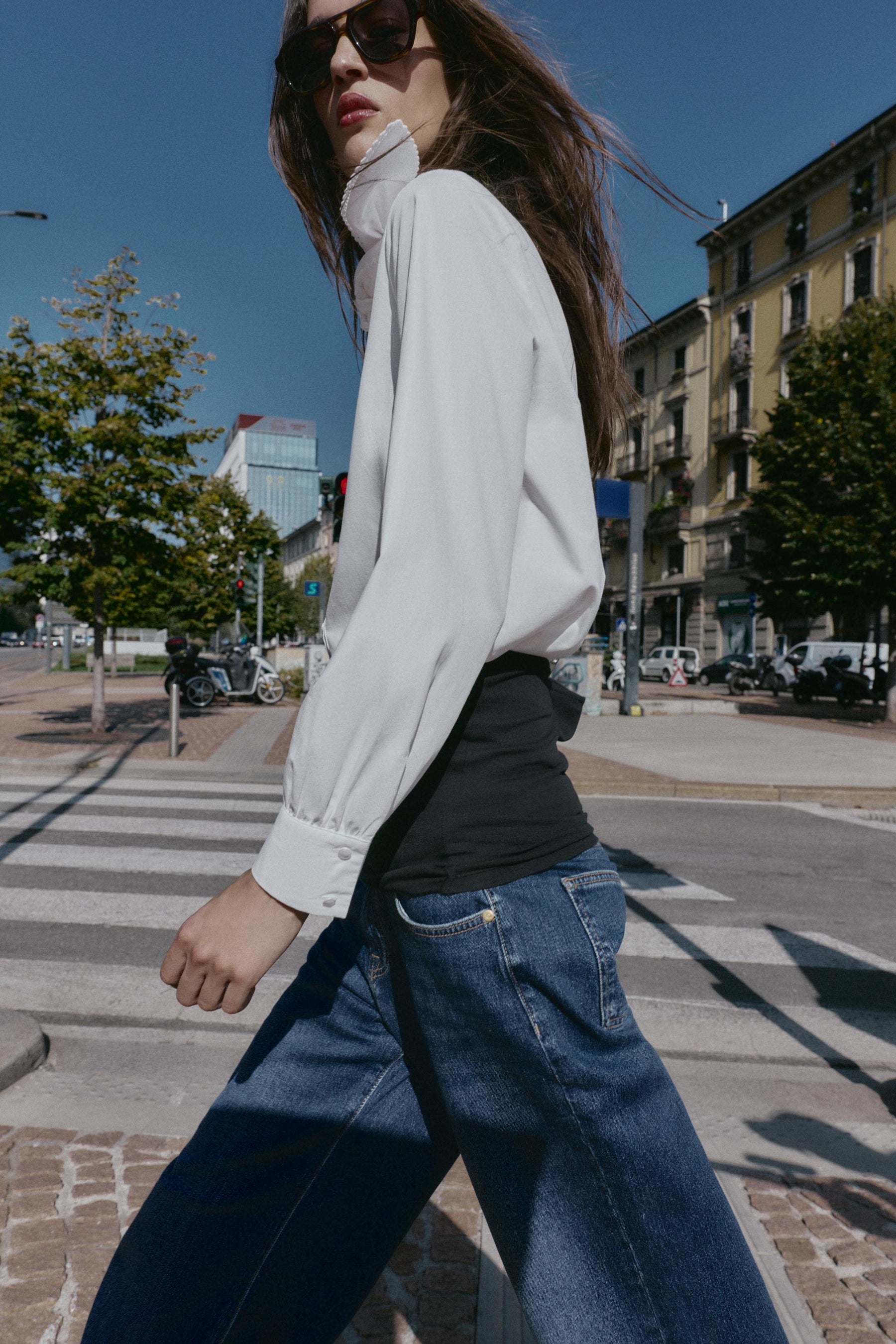 Bow-Detailed Poplin Shirt