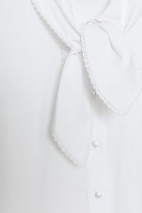 Bow-Detailed Poplin Shirt