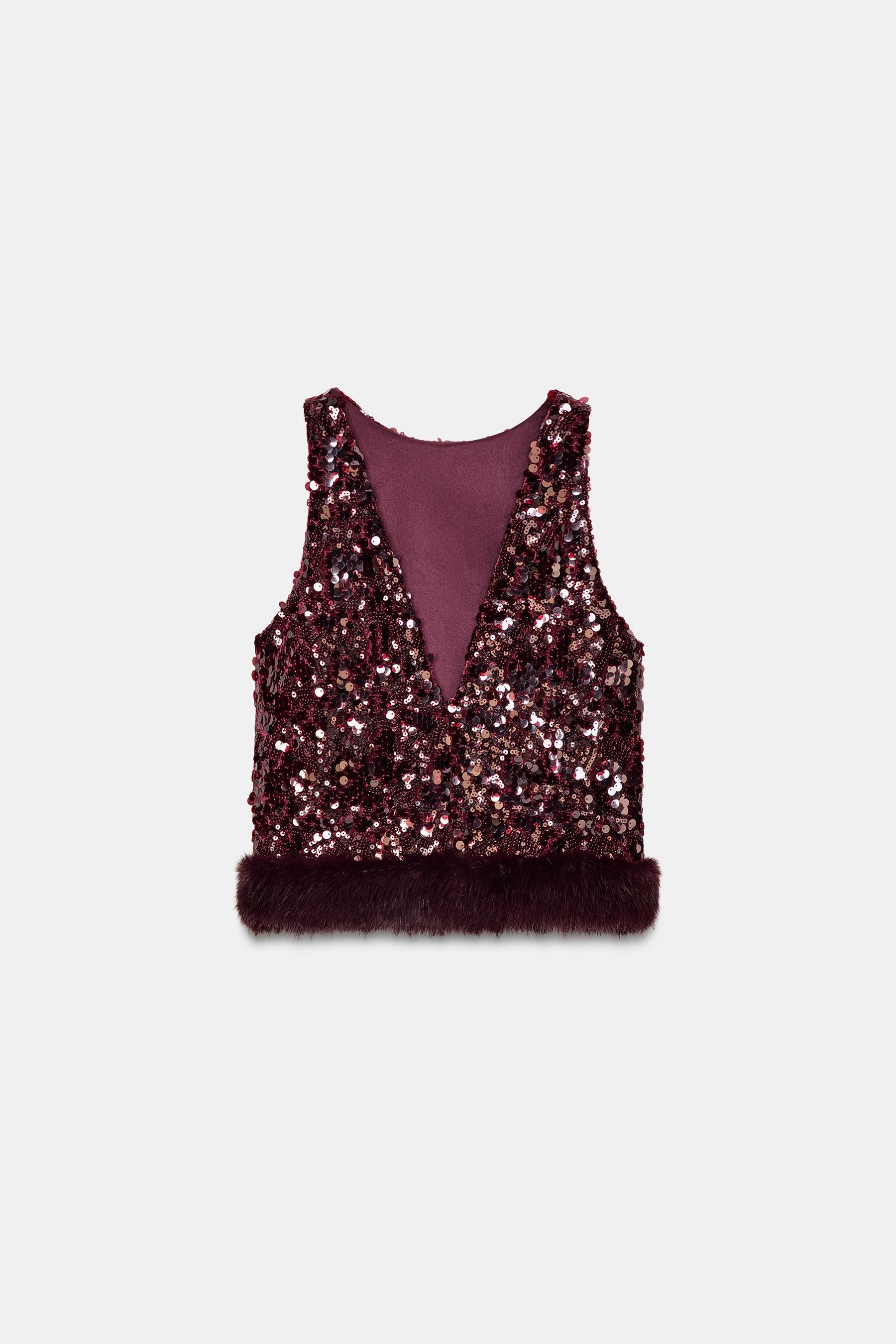 SEQUIN TOP WITH FAUX