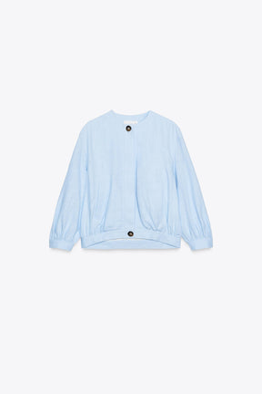 BOMBER JACKET WITH LINEN BLEND - Image 4