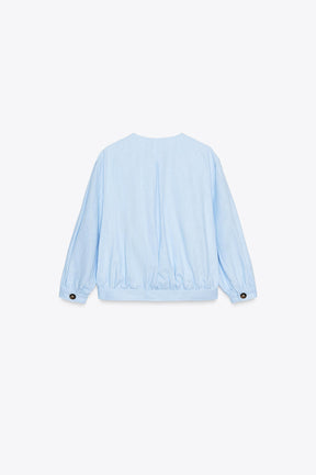 BOMBER JACKET WITH LINEN BLEND - Image 5