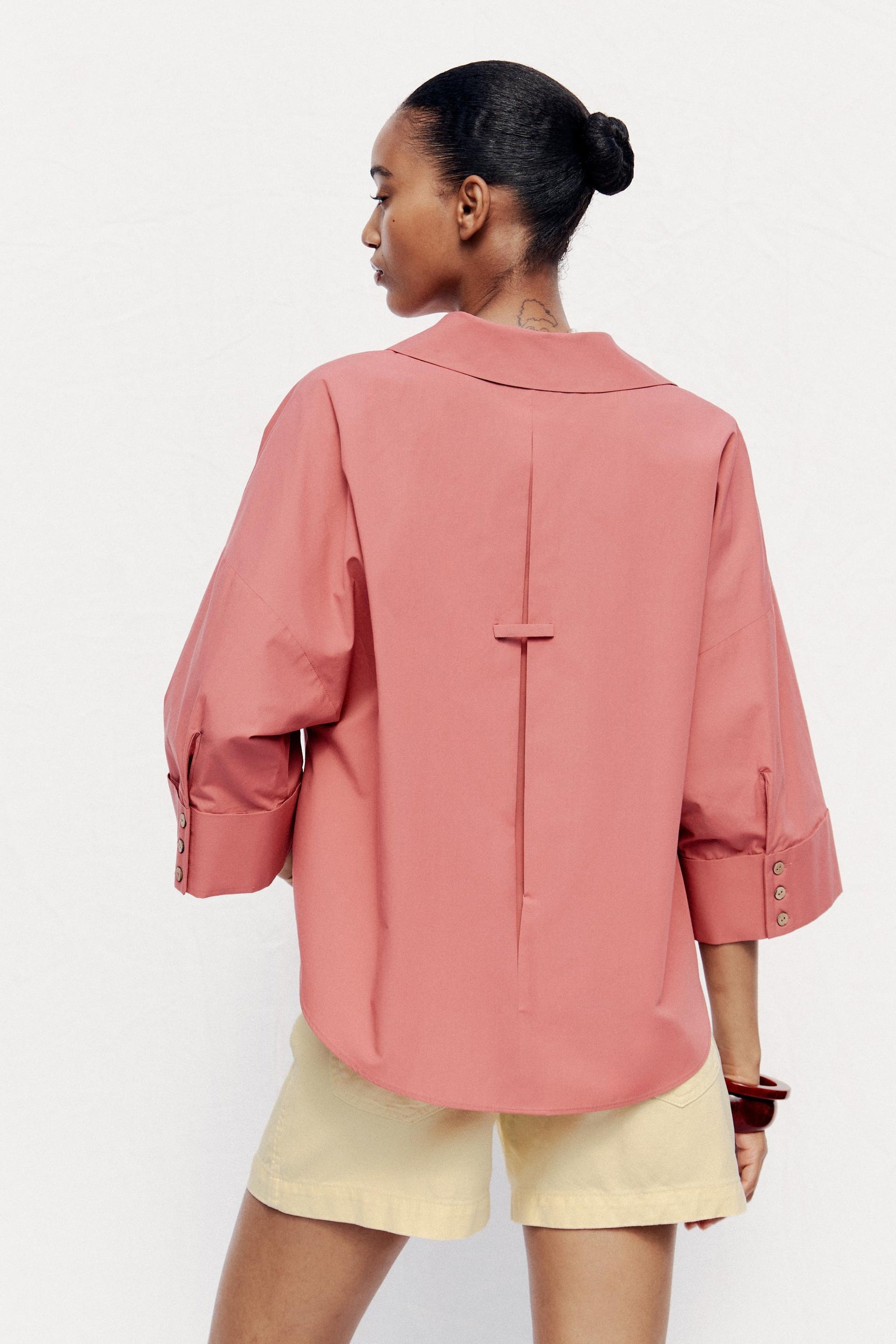 WIDE-SLEEVE POPLIN SHIRT