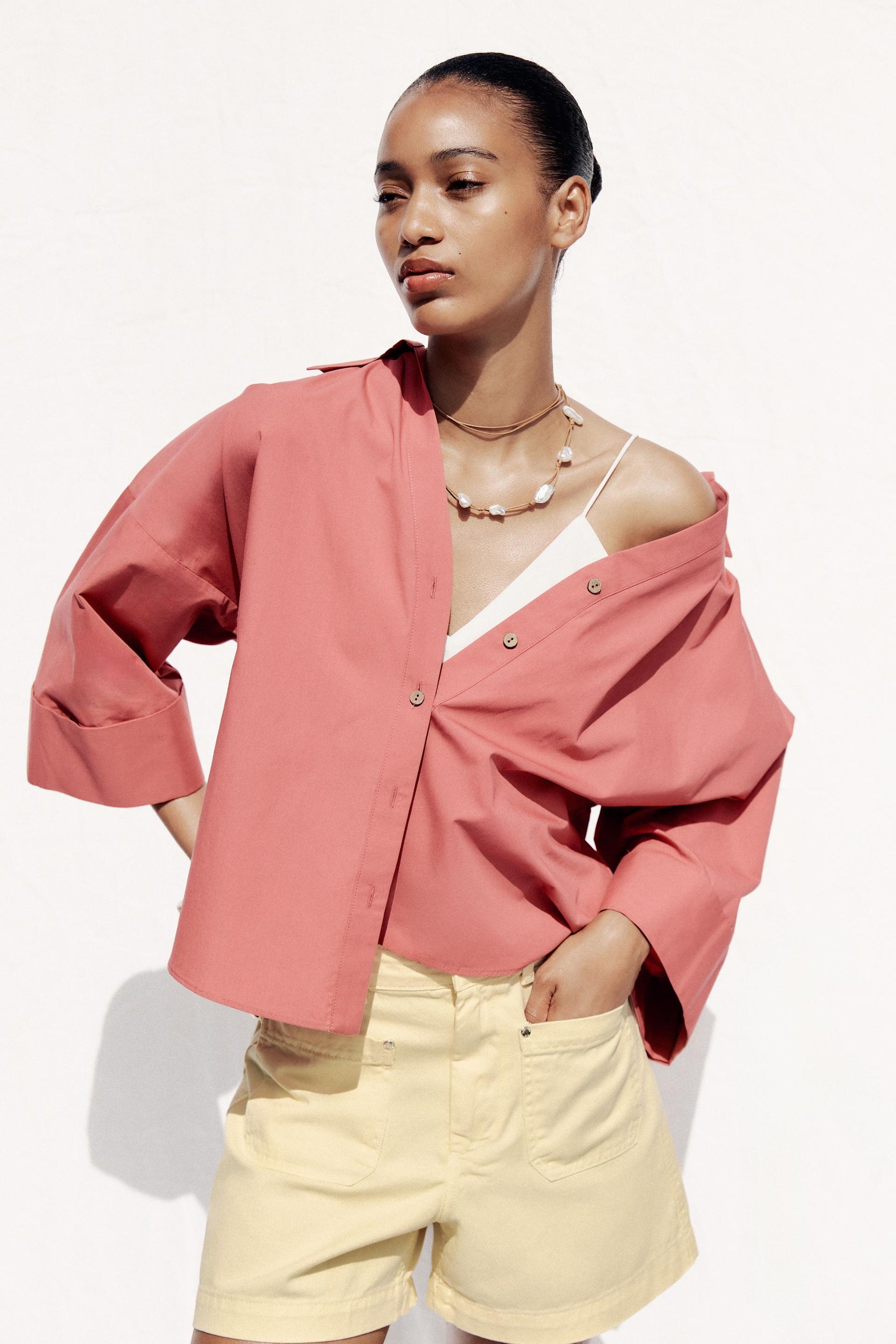 WIDE-SLEEVE POPLIN SHIRT
