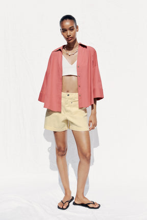 WIDE-SLEEVE POPLIN SHIRT